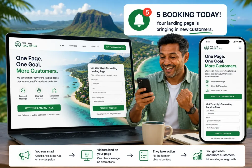 landing page design mauritius photo
