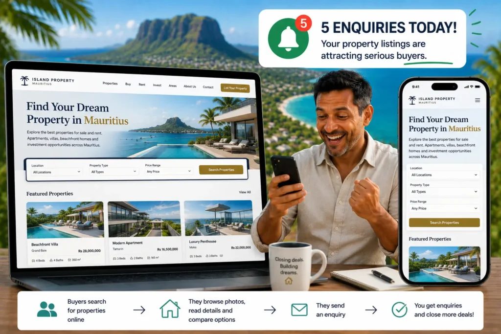 real estate website design mauritius