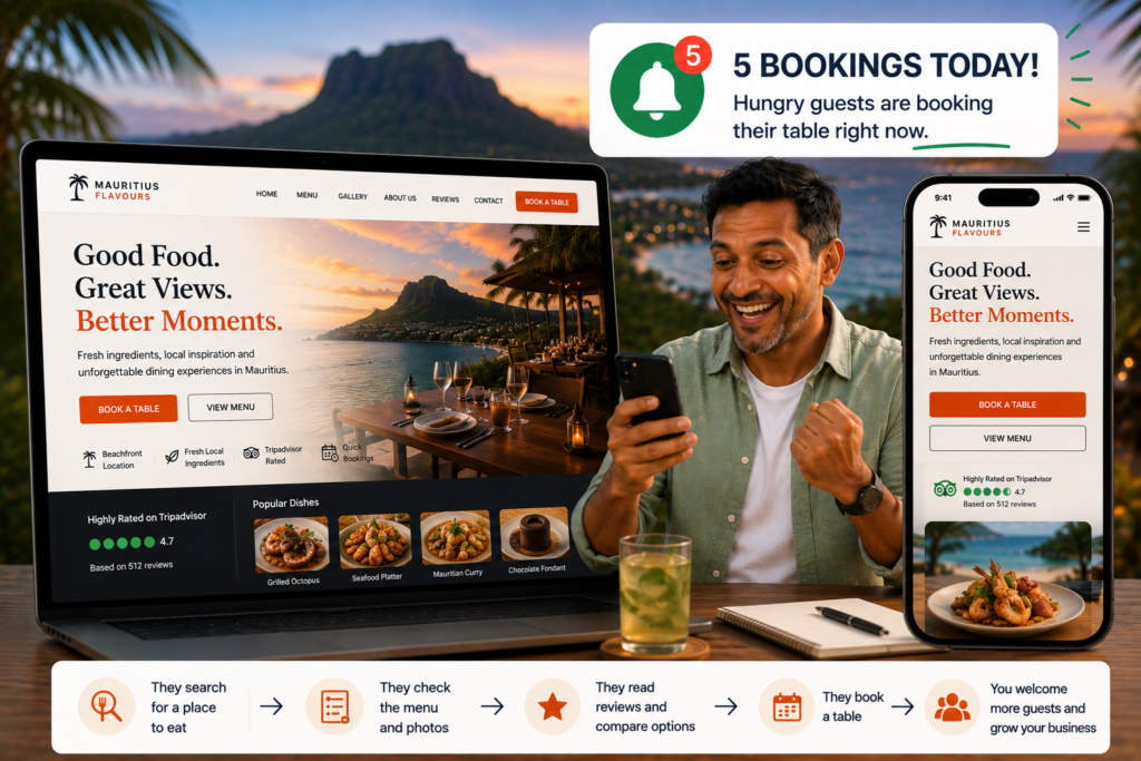 restaurant website design mauritius
