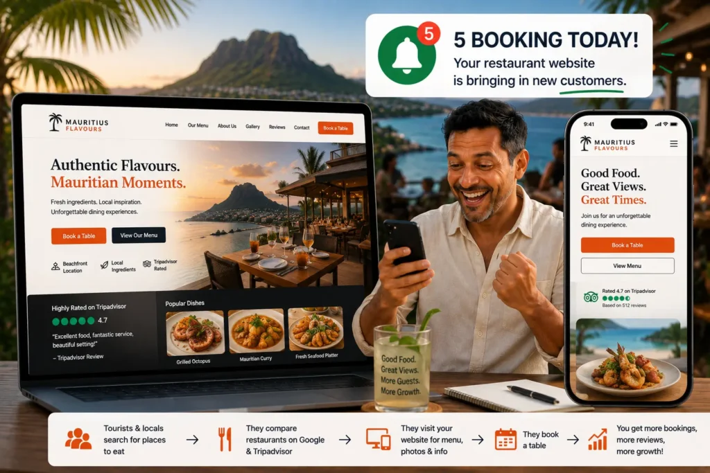 restaurant website design mauritius